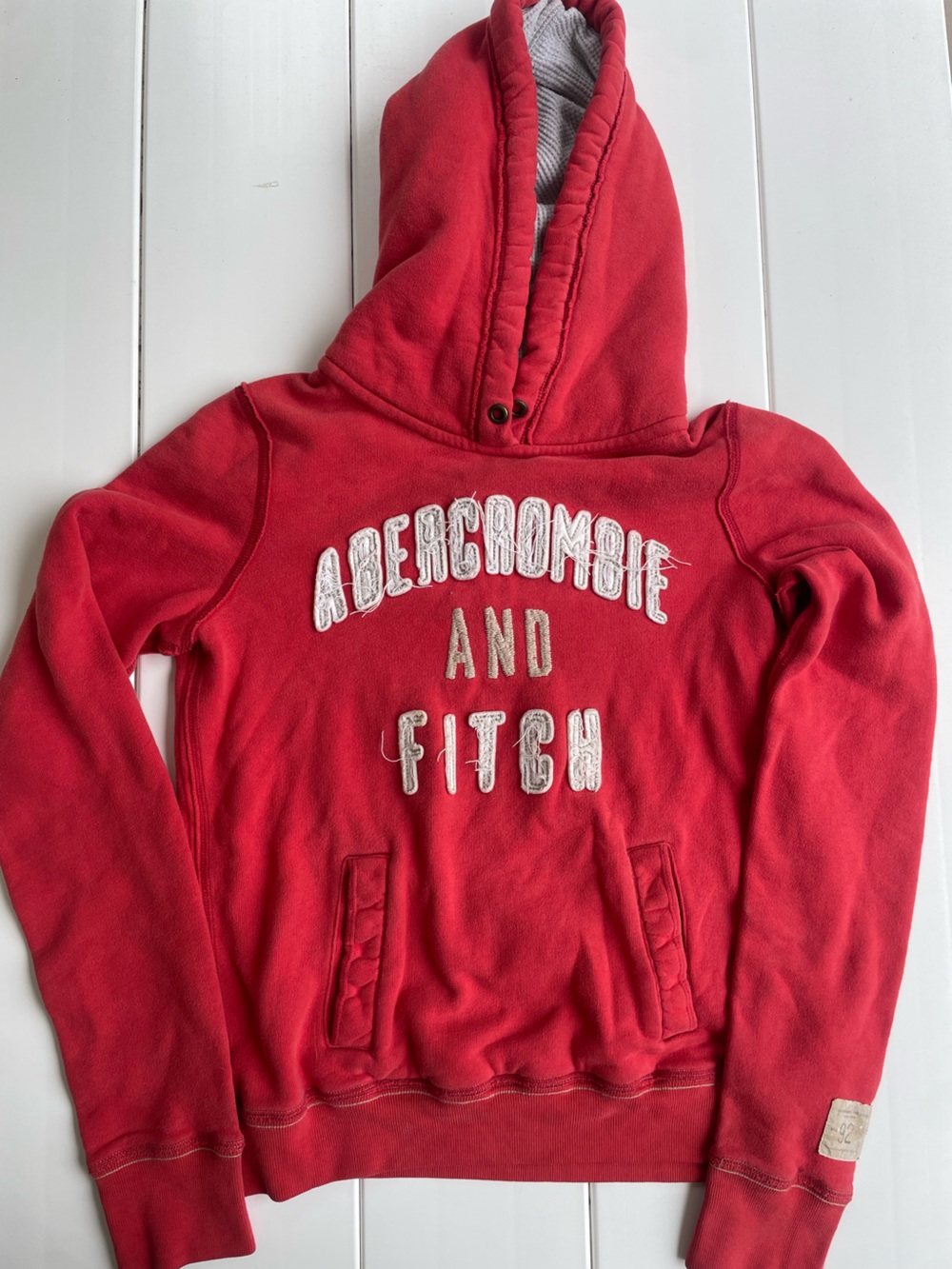 Vintage 90s Abercrombie & Fitch Red Hoodie, Size L